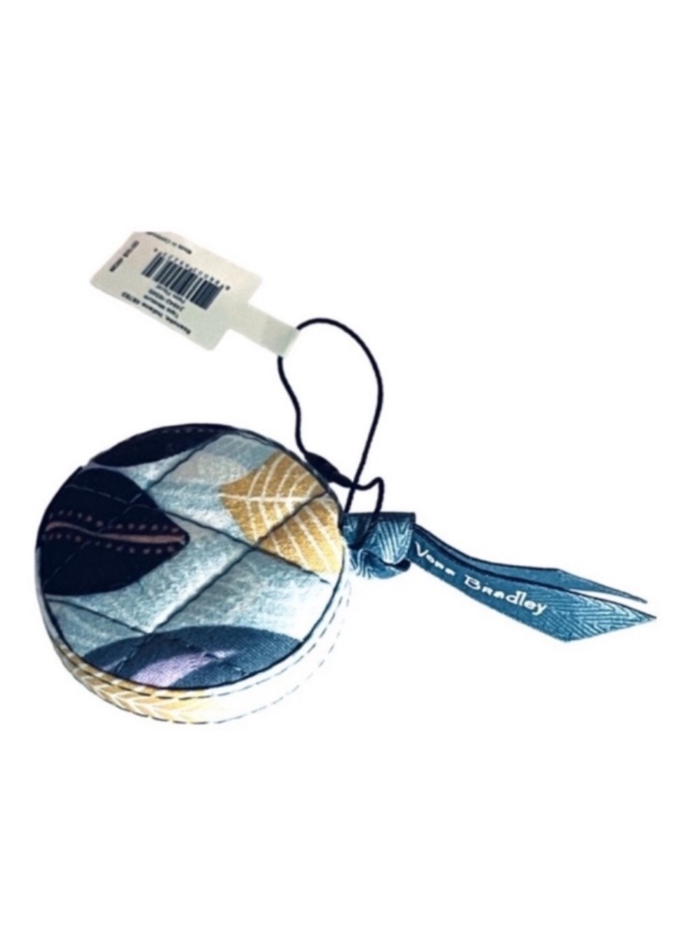 NEW Vera Bradley Palm Floral Tape Measure Quilted Compact Retractable Blue
